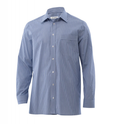 KÜMMEL Sergio Popelinehemd, Langarm, Classic Fit, blau/weiß | 11003-818203 (37/38)