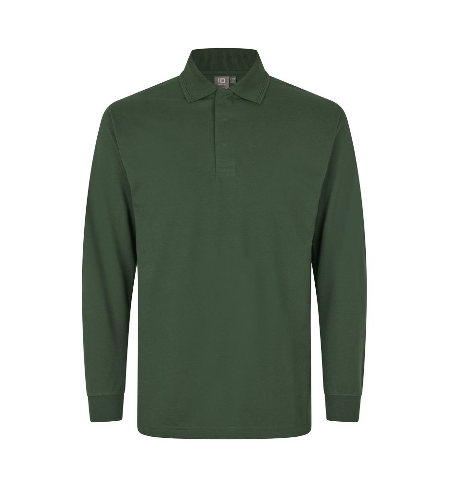 ID IDENTITY PRO Wear Langarm-Poloshirt | Druckknopf | 0336 (flaschengrün, XS)