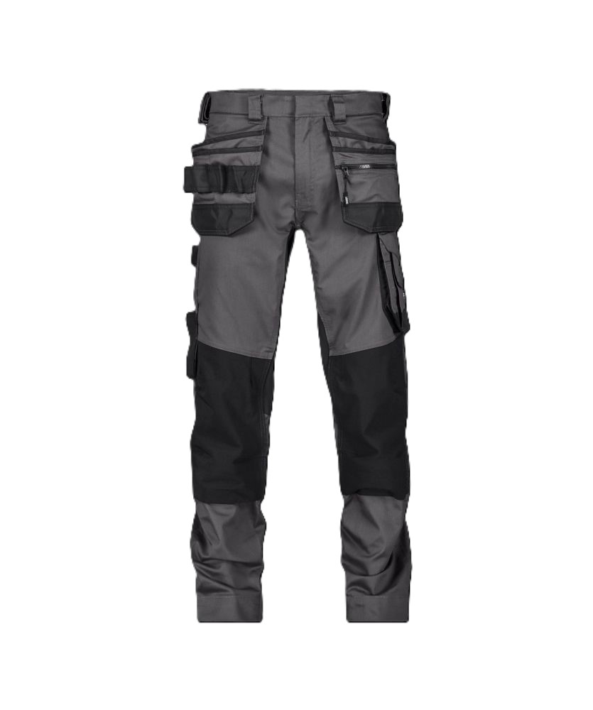 201160 Flux Next | Stretch-Arbeitshose mit Holstertaschen und Kniepolstertaschen (anthrazitgrau/schwarz, 42, Standard)