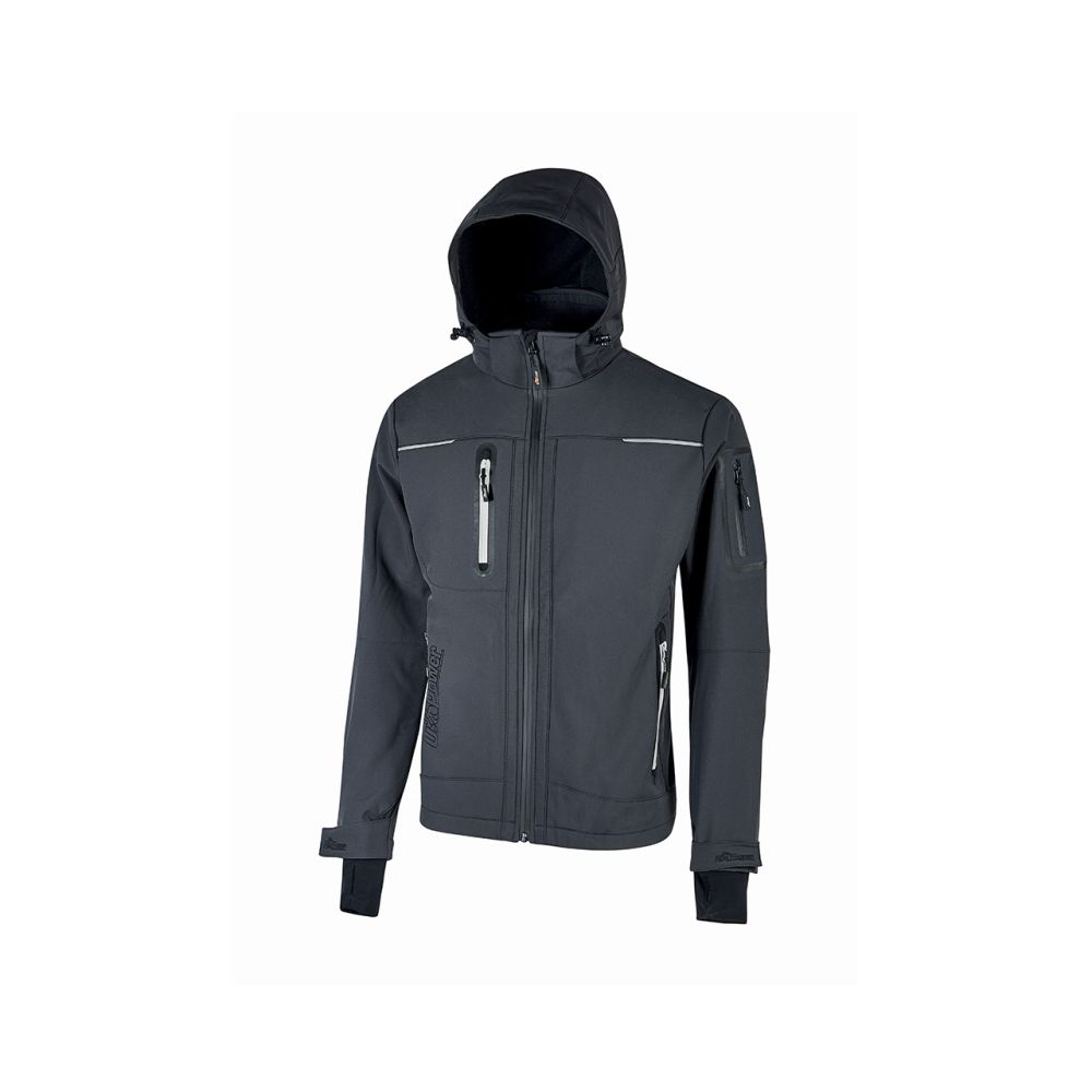 FU187 Space Softshelljacke | 4-Way-Stretch (asphalt grey, S)