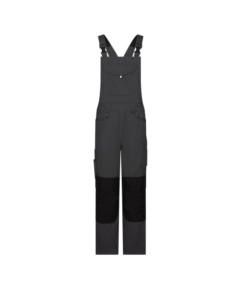 400176 Ito Flex Latzhose mit Kniepolstertaschen (anthrazitgrau/schwarz, 42, Standard)