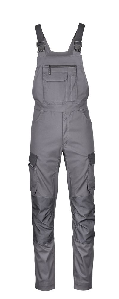 3037 4PROTECT® Workwear Latzhose, grau/schwarz