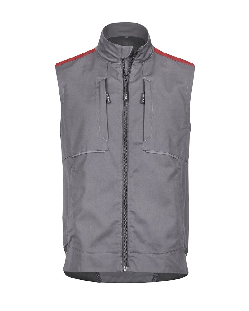 3023 4PROTECT® Workwear Weste, grau/rot
