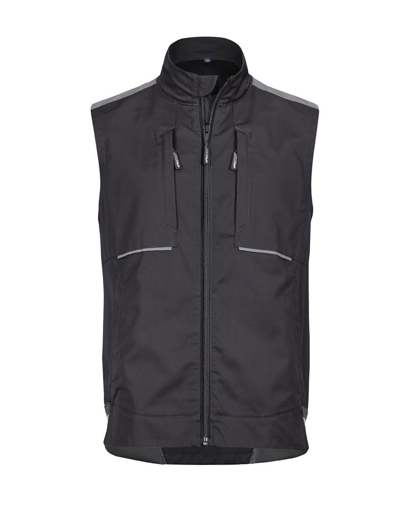 3028 4PROTECT® Workwear Weste, schwarz/grau