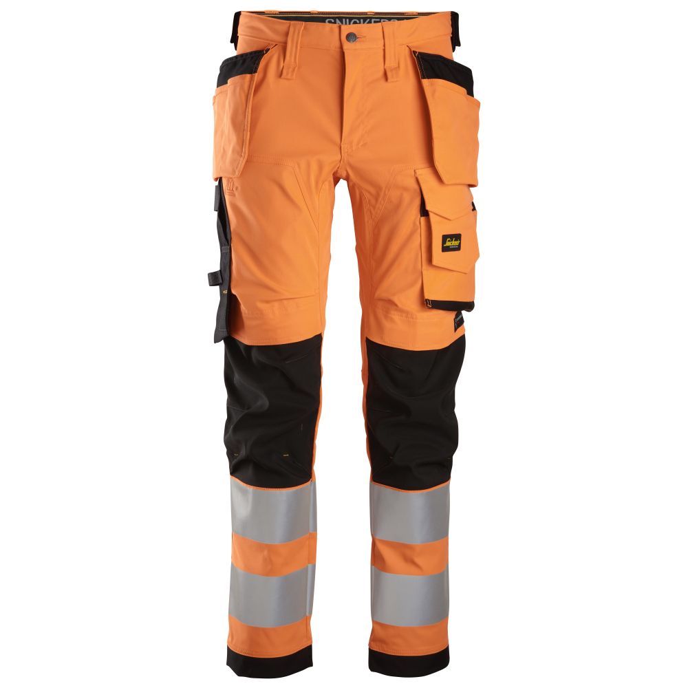 6243 Warnschutz-Stretchhose (High-Vis Kl. 2) mit Holstertaschen