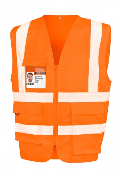 208.33 Heavy Duty Polycotton Security Vest (fluorescent orange, S)