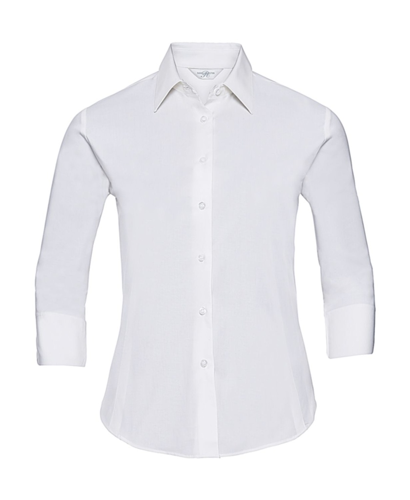 796.00 Ladies' 3/4 Sleeve Easy Care Fitted Shirt | white