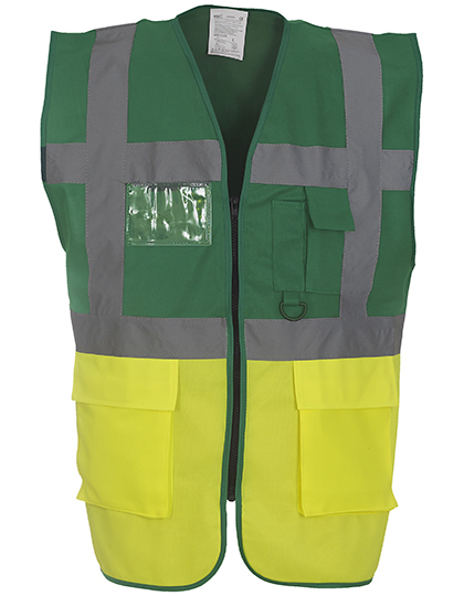 79.W801 | Yoko HVW801 Hi-Vis Multifunktionsweste | paramedic green/hi-vis yellow (YK801) (S)