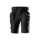 SNICKERS FlexiWork, Stretch-Shorts mit abnehmbaren Holstertaschen | 0467 schwarz/neongelb | 6140