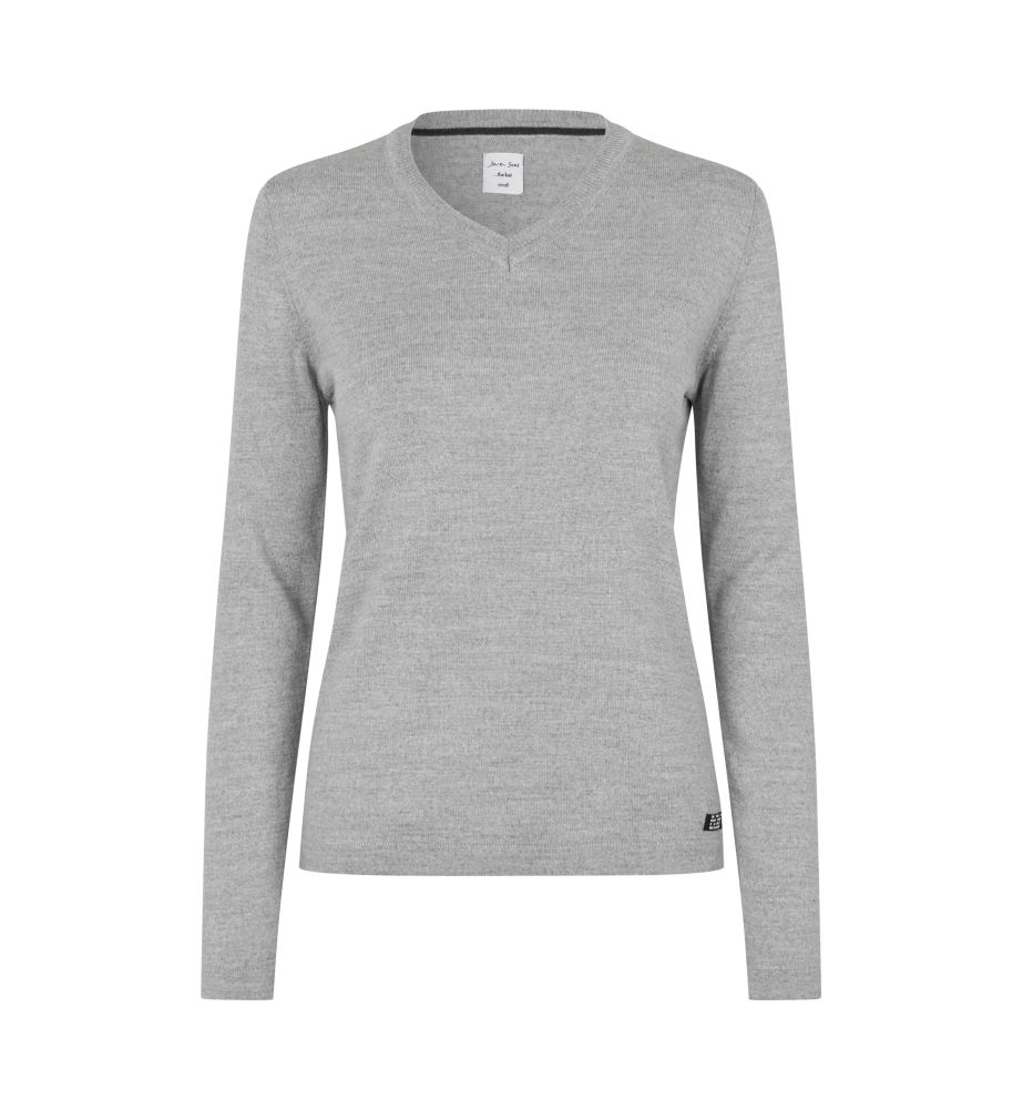 S671 SEVEN SEAS The knit | v-neck | Damen (altgrau meliert, S)