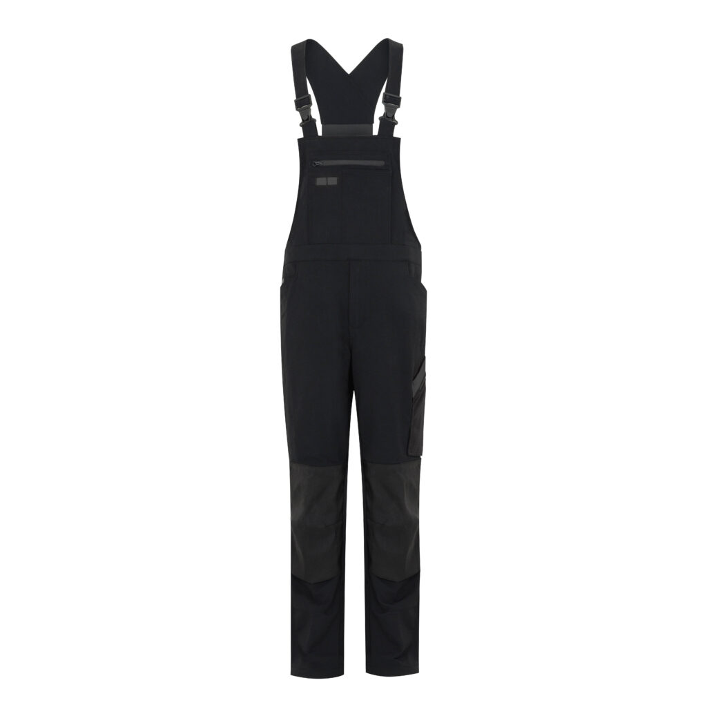 AMS9208 4-Wege-Stretch Latzhose (schwarz/grau, 44)