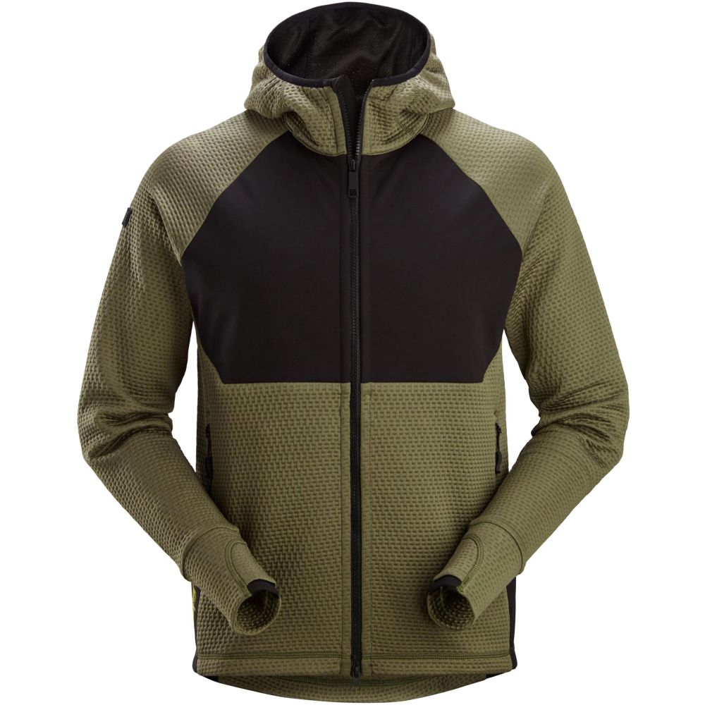 SNICKERS FlexiWork, Midlayer-Kapuzenjacke mit durchgehendem Reißverschluss | 8405 (0404 black/black, XS)