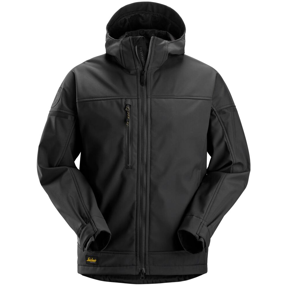 SNICKERS AllroundWork Softshell-Stretchjacke mit Kapuze | 1226 (0404 black/black, XS)