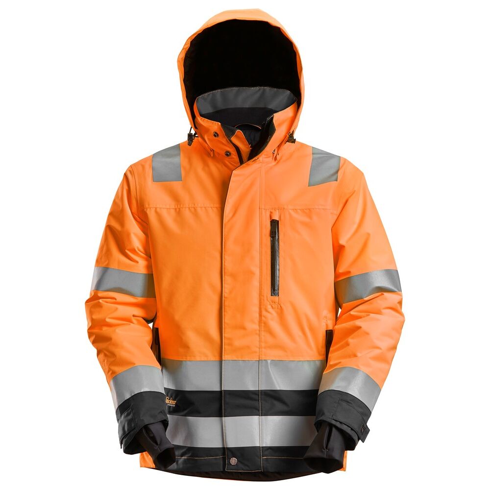SNICKERS High-Vis Waterproof 37.5® Polsterjacke, Kl. 3 | 1132 (5504 high visibility orange/black, XS)