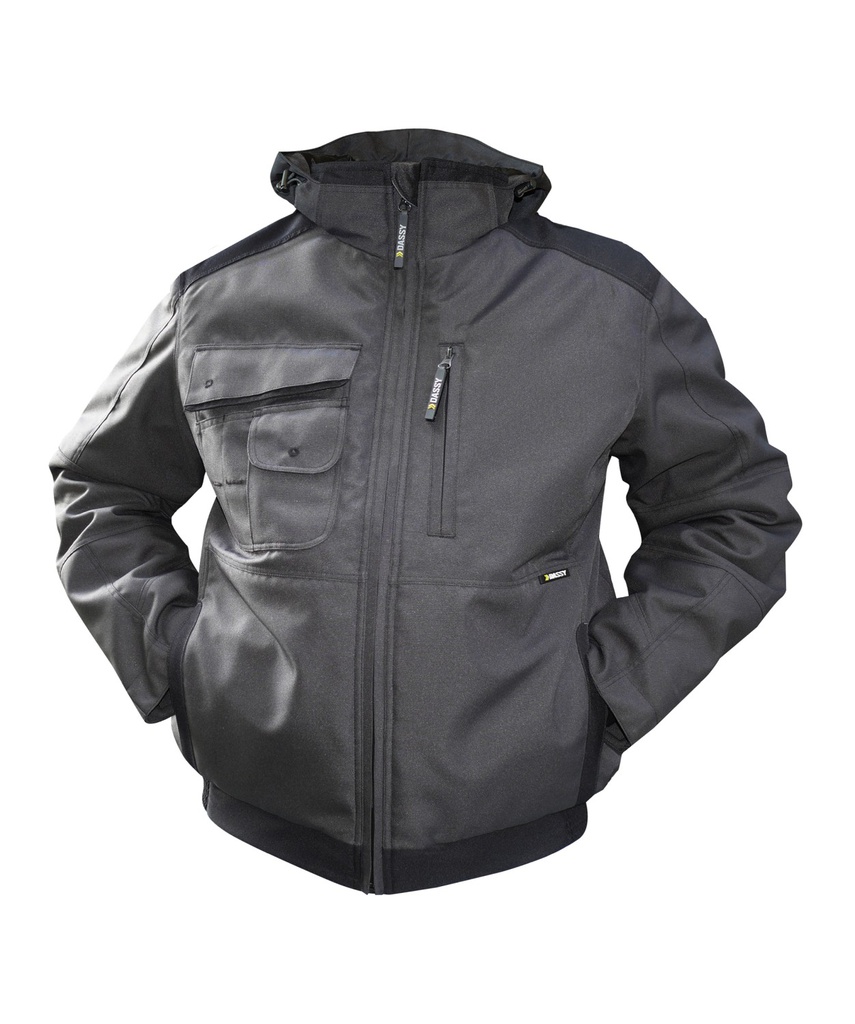 500098 Austin | Canvas Winterjacke (grau/schwarz, XS)