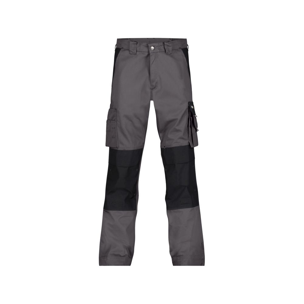 200426 Boston 300 g/m² | zweifarbige Arbeitshose mit Kniepolstertaschen (grau/schwarz, 42, Standard)
