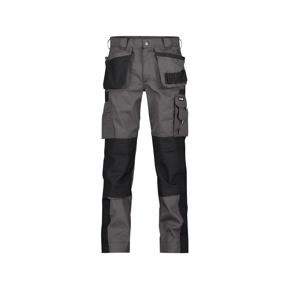 200428 Seattle 300 g/m² | zweifarbige Arbeitshose mit Holstertaschen und Kniepolstertaschen (grau/schwarz, 42, Standard)