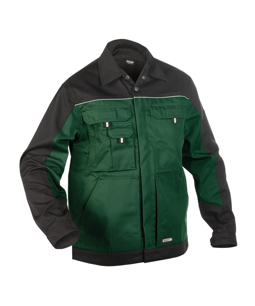 300183 Lugano | zweifarbige Arbeitsjacke (flaschengrün/schwarz, XS)