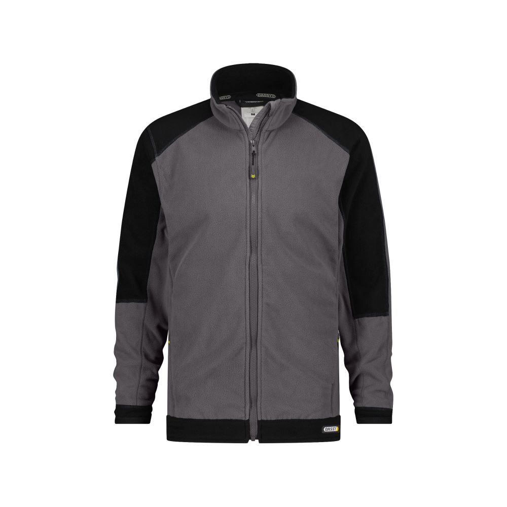 300217 Kazan | zweifarbige Fleecejacke (grau/schwarz, XS)