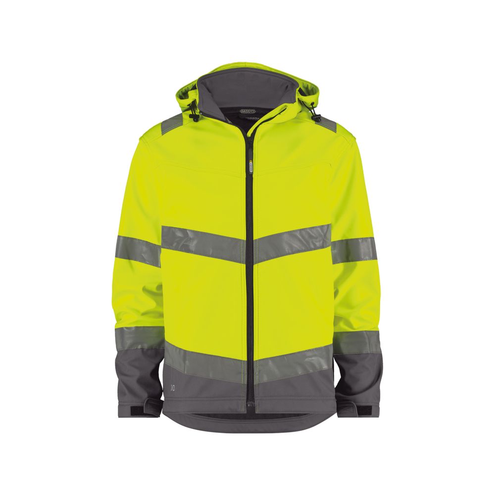 300329 Malaga | Warnschutz Softshell-Jacke (gelb/grau, XS)