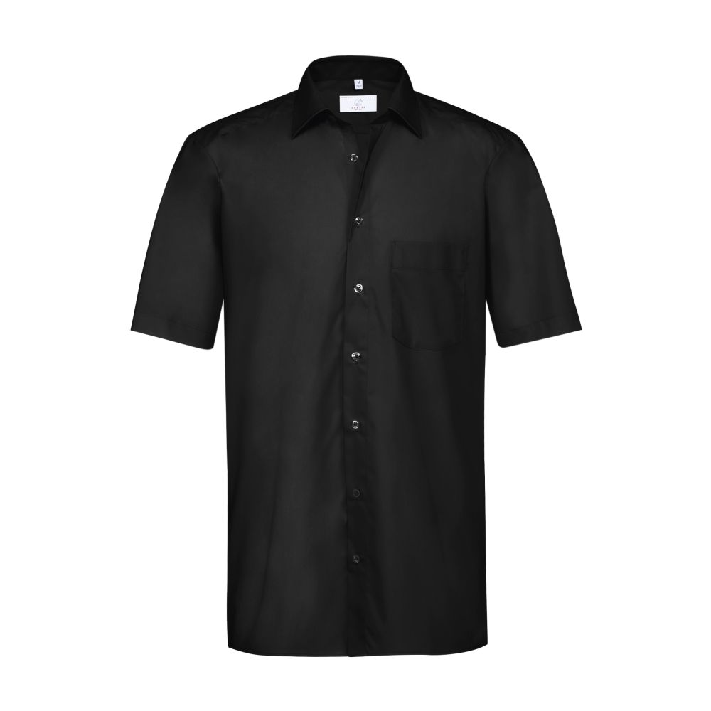 6666.1120 Herren-Hemd 1/2 RF Basic (010 schwarz, 37/38)