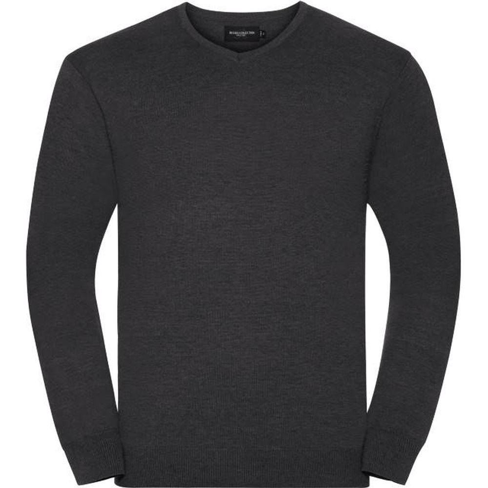 [11710Mt3400] 11.710M | Russel Athletic 710M V-Ausschnitt Strickpullover (762.00) (charcoal marl, 2XS)