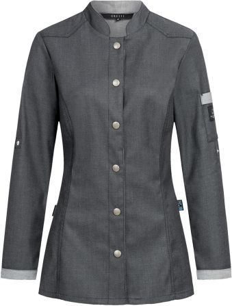 5415.6910-011 anthrazit Damen-Kochjacke im Bikerstyle RF