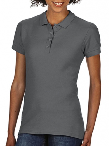 500.09/charcoal Ladies Double Pique Polo