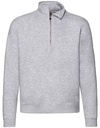 261.01-heather grey Premium Zip Neck Raglan Sweatshirt